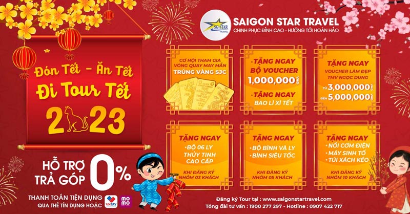 ĐÓN TẾT - ĂN TẾT - ĐI TOUR TẾT CÙNG SAIGON STAR | Saigon Star Travel Chương trình khuyến mãi Đón Tết - Ăn Tết - Đi tour Tết