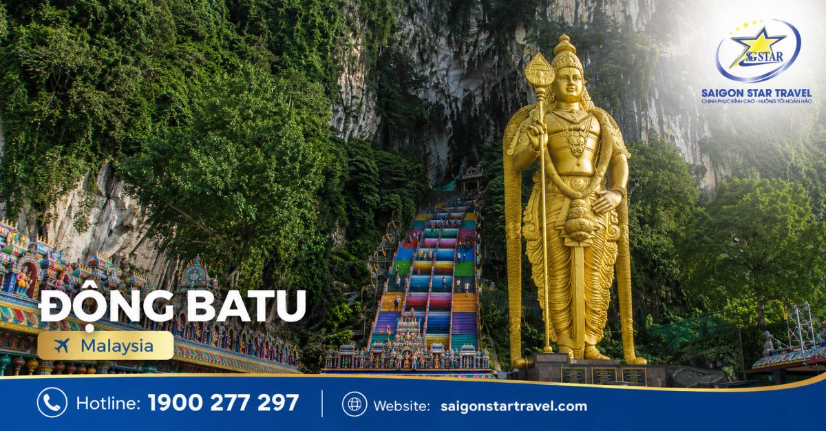 Động Batu Malaysia với bậc thang cầu vồng trong tour Kuala Lumpur Genting