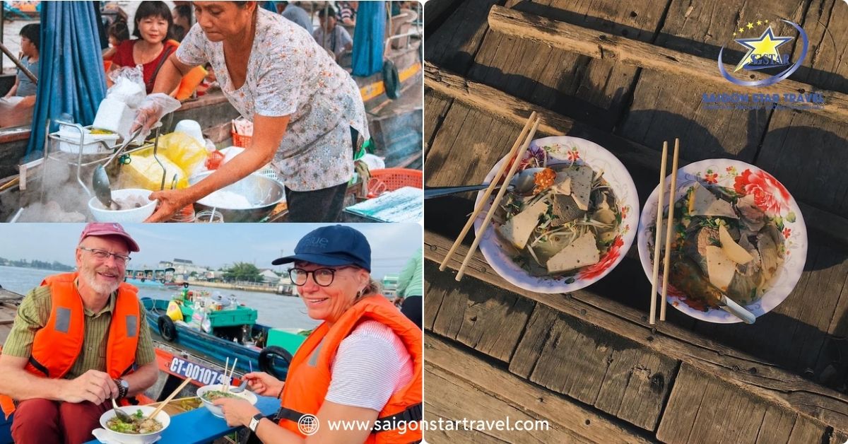 Thưởng thức hủ tiếu ghe trên Chợ nổi