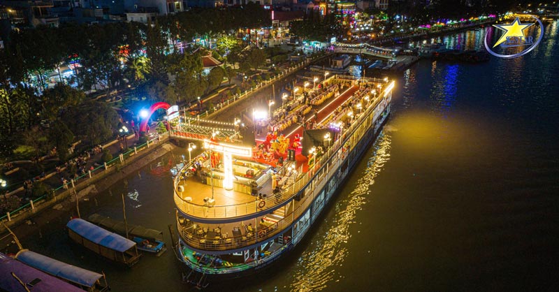 Tour Trà Vinh - Cần Thơ 2 Ngày 1 Đêm Tết 2025 | Saigon Star Travel Trải nghiệm bữa tối trên Du thuyền
