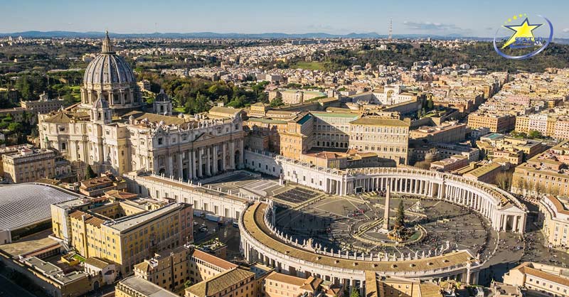 Du lịch Châu Âu 11 Ngày 10 Đêm | Tour Pháp - Thuỵ Sỹ - Ý - Vatican | Saigon Star Travel Tổng thể Toà thành Vatican nhìn từ trên cao