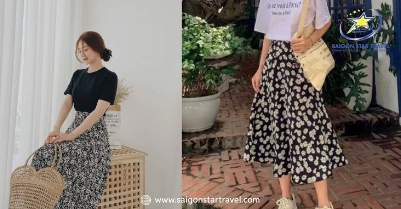 Đi Đà Lạt Mặc Gì? TIP Hướng Dẫn Phối Đồ Khi Du Lịch Đà Lạt | Saigon Star Travel Đồ mặc đi Đà Lạt - Áo Thun + Chân Váy