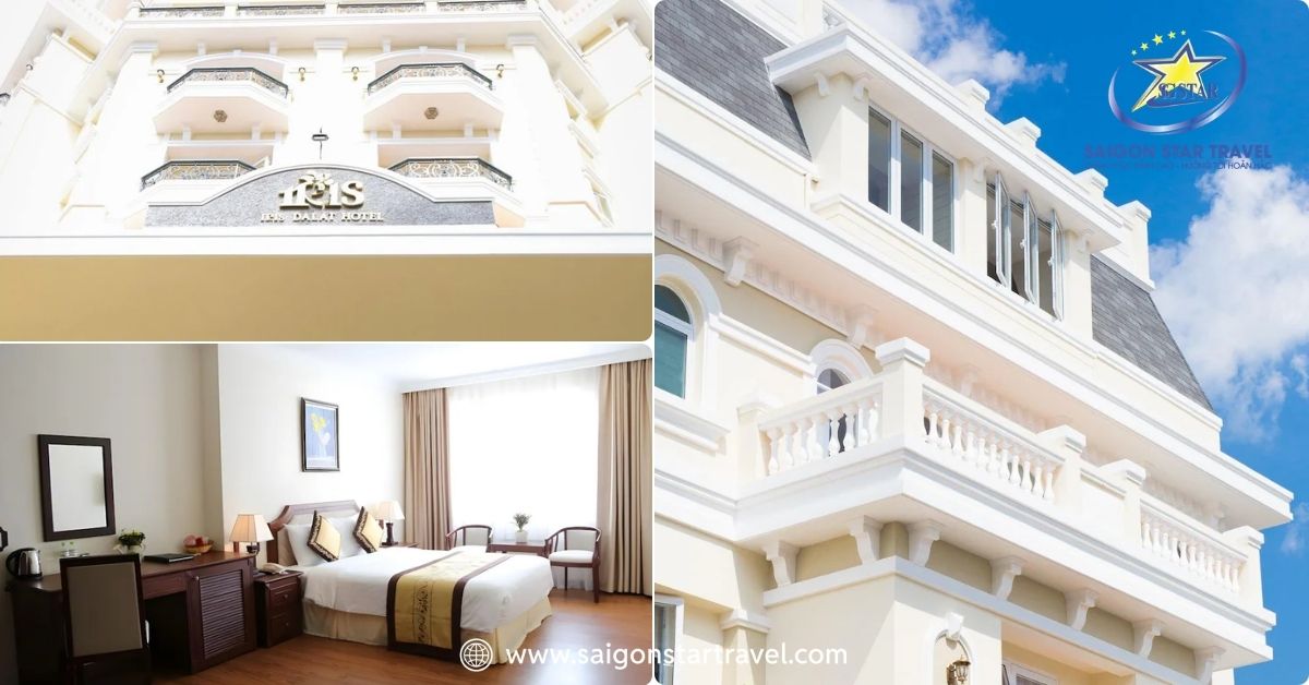 Cận cảnh kiến trúc Pháp hiện đại và không gian phòng nghỉ ấm cúng, sang trọng tại Iris Dalat Hotel.