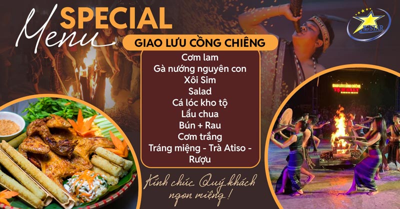 Tour Đà Lạt 3 Ngày 3 Đêm - Du Lịch Tết 2025 | Saigon Star Travel Thực đơn Giao lưu Cồng Chiêng tại LangBiang