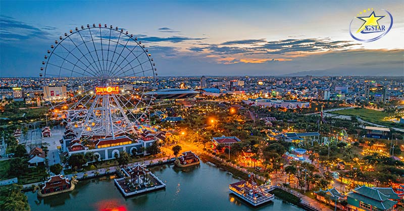 Bản đồ du lịch Đà Nẵng mới nhất | Saigon Star Travel Toàn cảnh Asia Park khi lên đèn