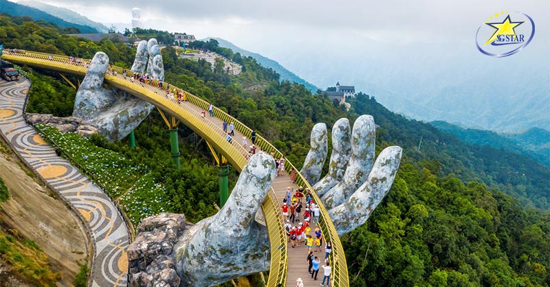 Bản đồ du lịch Đà Nẵng mới nhất | Saigon Star Travel Cầu Vàng tại Bà Nà Hills