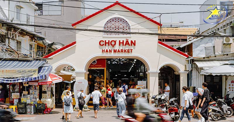 Bản đồ du lịch Đà Nẵng mới nhất | Saigon Star Travel Chợ Hàn (Cổng chợ đường Bạch Đằng)
