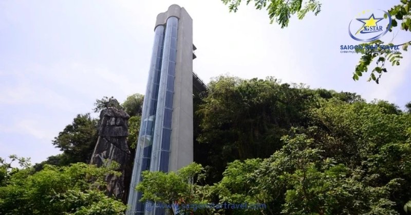 Hệ thống thang máy hiện đại tại chùa Non Nước Đà Nẵng