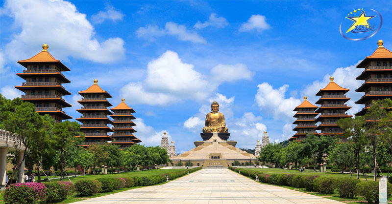 Tour Du Lịch Đài Loan 4 Ngày 4 Đêm | Khám Phá Đài Bắc - Đài Trung - Cao Hùng | Saigon Star Travel Phật Quang Sơn Tự với lối thiết kế các toà tháp độc lạ tại Đài Loan