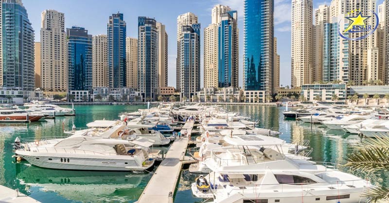 Tour Dubai Abu Dhabi 5 Ngày 4 Đêm | Khám phá Dubai | Saigon Star Travel Bến du thuyền Dubai Marina