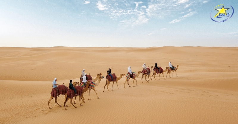 Tour Dubai 5 Ngày 4 Đêm | Bay Emirates Airlines 5 sao | Saigon Star Travel Du lịch Dubai trải nghiệm cỡ lạc đà băng qua safari