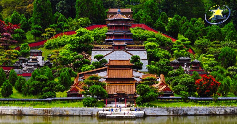 Làng văn hóa dân tộc Trung Hoa nhìn từ trên cao