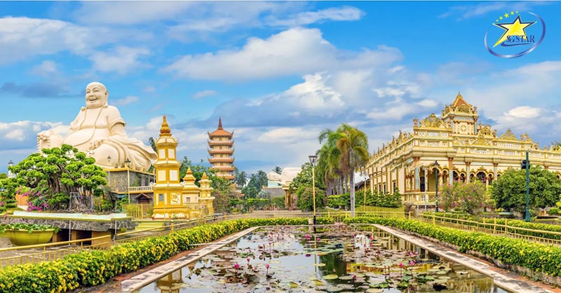 Tour Lục Tỉnh Miền Tây 3 Ngày 2 Đêm Lễ 30/4 | Saigon Star Travel Tham quan Chùa Vĩnh Tràng