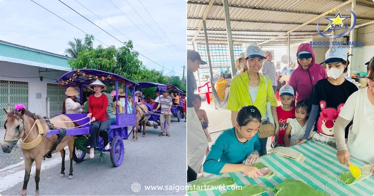 Trải nghiệm đi xe ngựa - Tham quan lò kẹo dừa
