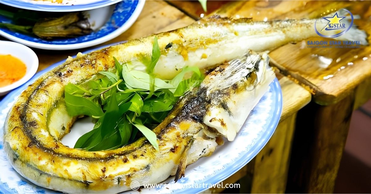Thưởng thức cá xanh xương nướng