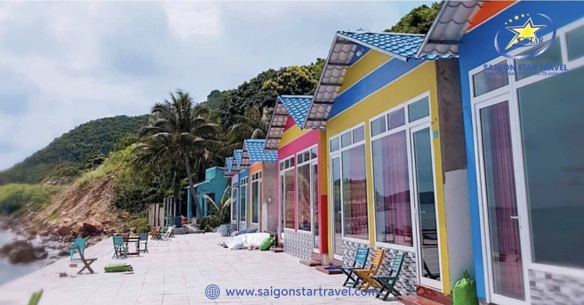 Homestay Chiến Diễm nổi bật với nhiều màu sắc sặc sỡ