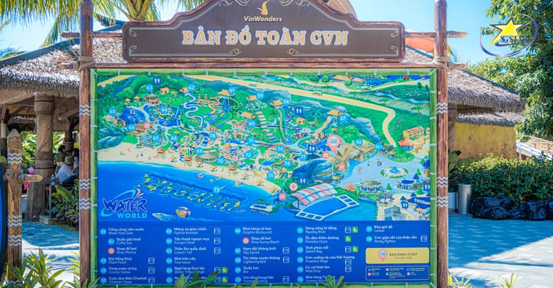 Phá đảo công viên nước Vinpearl Nha Trang | Saigon Star Travel Bản đồ Công viên nước hoành tráng tại Vin Wonders