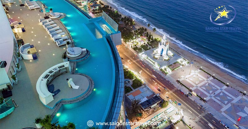 Tháp Trầm Hương Nha Trang - Biểu Tượng Kiêu Hãnh Của Thành Phố Biển | Saigon Star Travel Tháp Trầm Hương nhìn từ The Empyrean Nha Trang