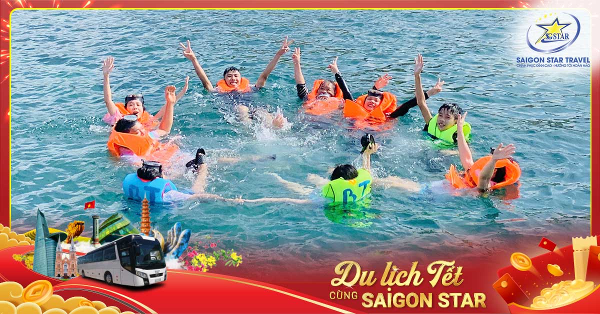 Tắm biển và lặn ngắm san hô - Tour Tết Bình Hưng 2N2Đ