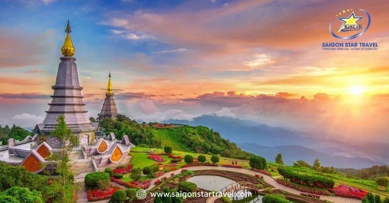 Chinh phục đỉnh Doi Inthanon cao nhấ Chiang Mai trong Tour Chiang Mai Chiang Rai 5 ngày 4 đêm