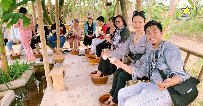 Tour Trà Vinh - Cồn Hô 1 Ngày - Tết Nguyên Đán 2025 | Saigon Star Travel Trải nghiệm ngâm chân thảo mộc tại Cồn Hô