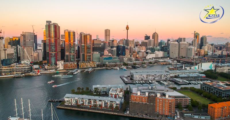 Tour Du lịch Úc 7 Ngày 6 Đêm | Sydney - Melbourne | Saigon Star Travel Toàn cảnh của bến cảng Darling Harbour tại Sydney tuyệt đẹp - Tour du lịch Úc 7 ngày 6 đêm