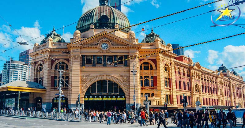 Tour Du lịch Úc 7 Ngày 6 Đêm | Sydney - Melbourne | Saigon Star Travel Ga phố Flinders - Nhà ga lâu đời nhất ở Melbourne