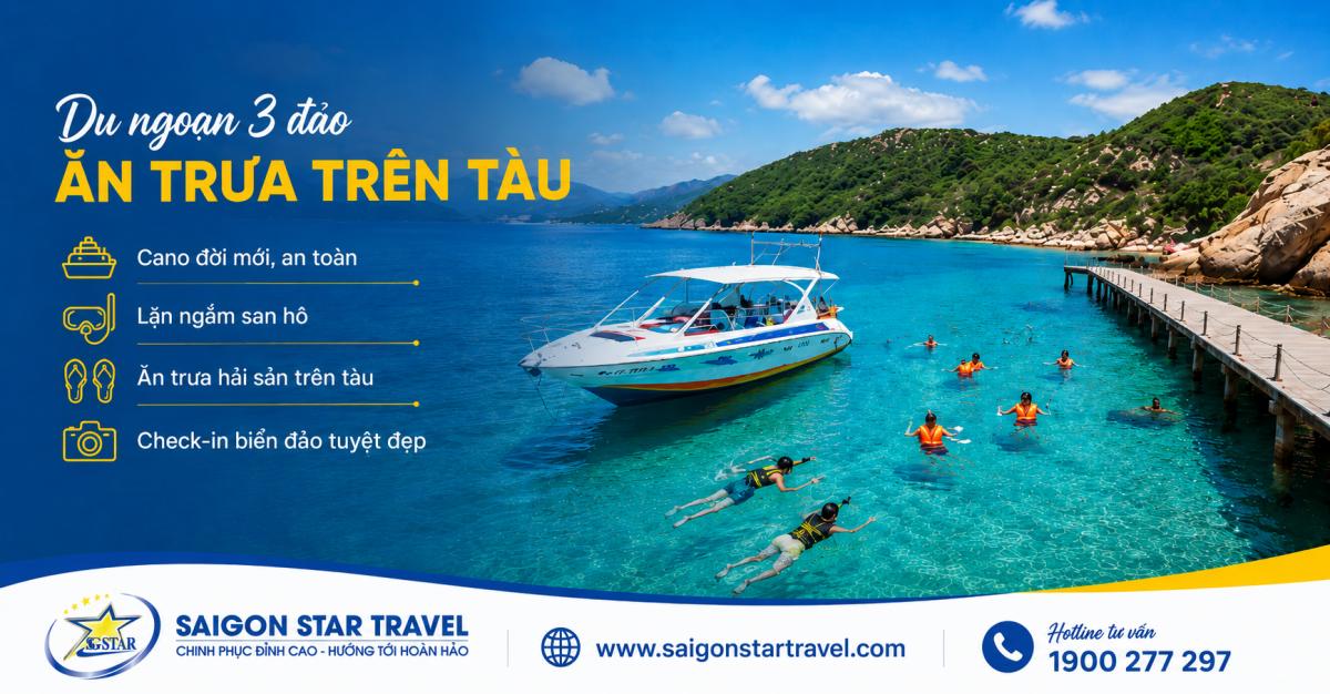 Du ngoạn đảo và ăn trưa trên tàu trong tour Nha Trang