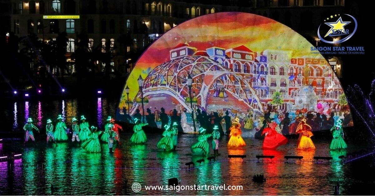 Trải nghiệm xem show nhạc nước sắc màu tại Grand World Phú Quốc