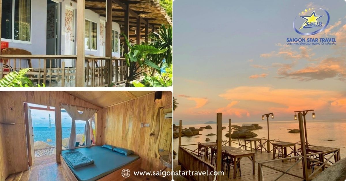 Rái Cá Homestay Bãi Bấc – bungalow gỗ mộc mạc, sân BBQ sát biển ngắm hoàng hôn tại Hòn Sơn, Kiên Giang