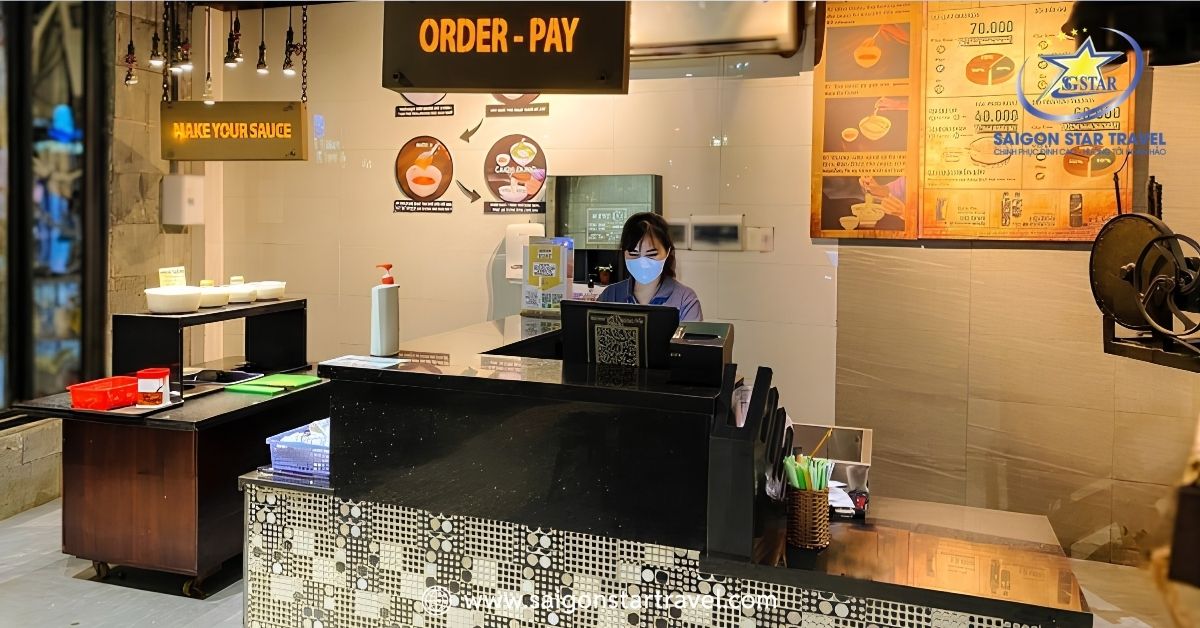 Khu vực order bún quậy tại Phú Quốc