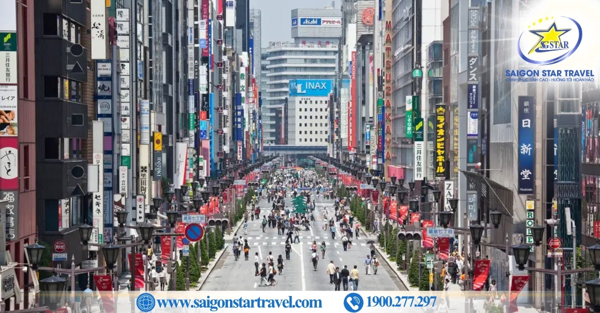 Ginza Tokyo trong tour Nhật Bản 7N6Đ từ TpHCM