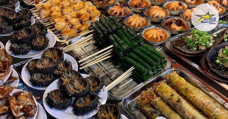 Hải sản tươi sống chế biến tại chỗ với đa dạng các món ăn