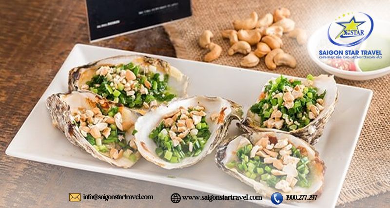 Thưởng thức hàu nướng mỡ hành