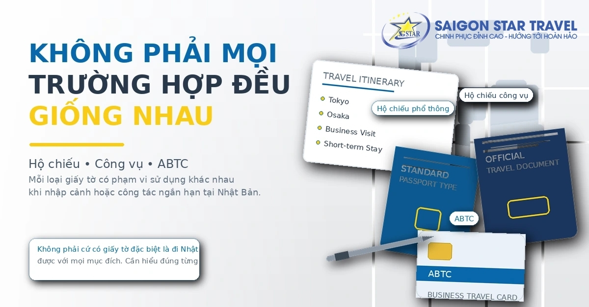 Phân biệt hộ chiếu phổ thông hộ chiếu công vụ và ABTC khi đi Nhật Bản