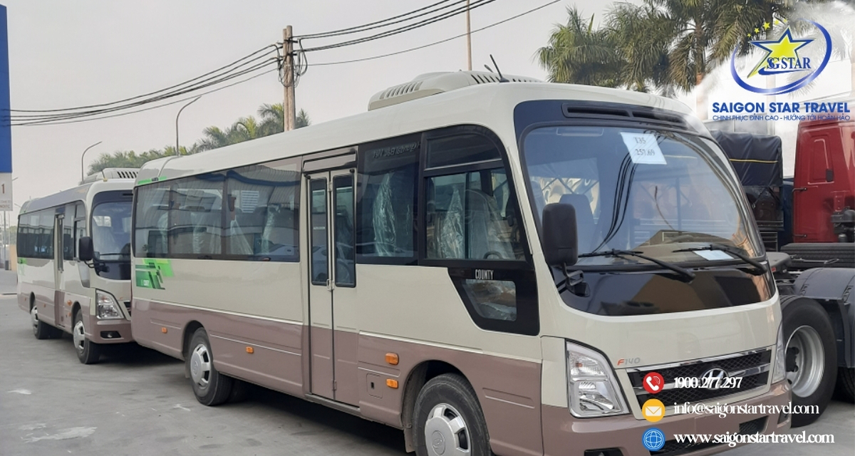 Xe khách Hyundai County - Kinh nghiệm thuê xe 29 chỗ