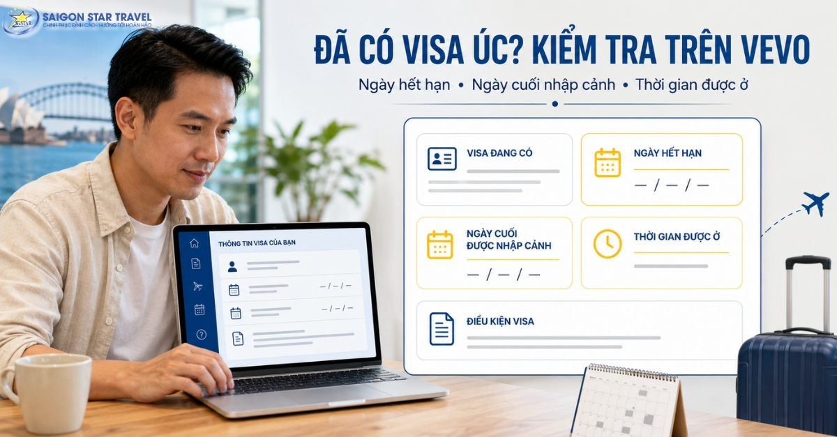 Kiểm tra thời hạn Visa Úc và thời gian lưu trú bằng VEVO
