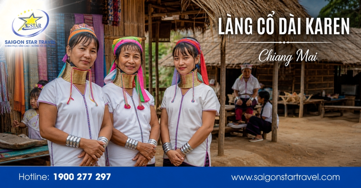 Làng Cổ Dài Karen trong hành trình tour Chiang Mai Chiang Rai 5 ngày 4 đêm