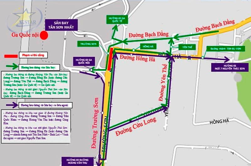 Đường đi sân bay Tân Sơn Nhất cập nhật chi tiết nhất | Saigon Star Travel loi-ra-vao-san-bay-tan-son-nhat