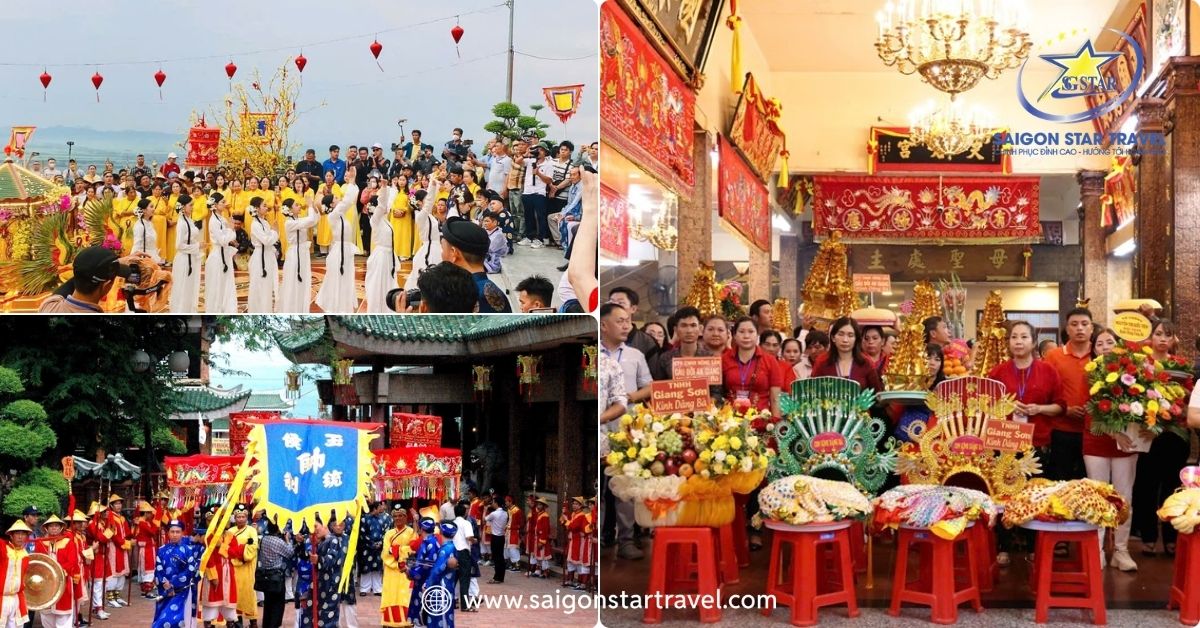 Các nghi thức đặc sắc trong lễ hội bao gồm Lễ tắm Bà, Lễ thỉnh sắc Thoại Ngọc Hầu và Lễ phục hiện