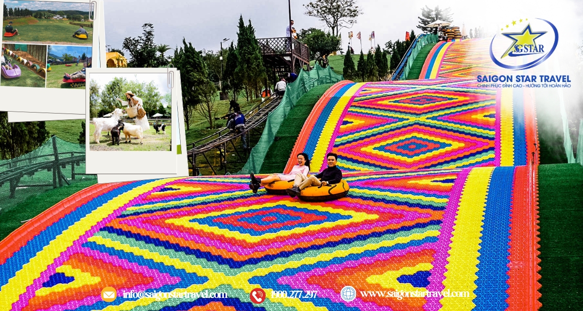 Trải nghiệm trượt phao tại Mongo Land - Tour Đà Lạt 3 ngày 2 đêm