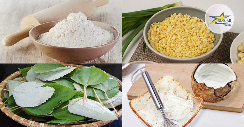 Một số nguyên liệu cần chuẩn bị khi làm bánh ít lá gai