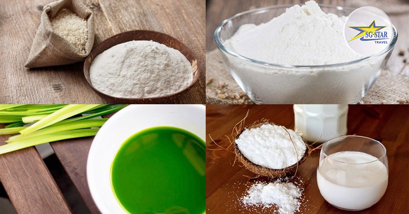Một số nguyên liệu chính cần có để thực hiện món bánh bèo ngọt