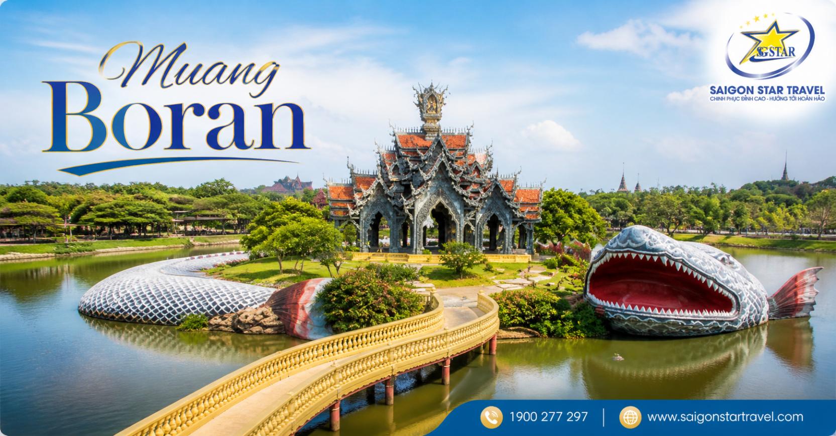 Du khách tham quan Muang Boran trong tour Thái Lan 4 ngày 3 đêm