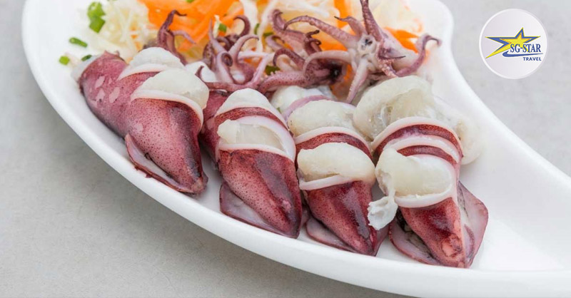 Mực trúng hấp gừng - món ăn nhất định phải thử 