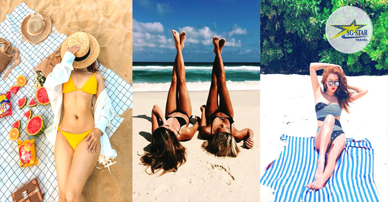 Ngoài tắm biển thì tạo dáng chụp hình trên bãi biển cũng thú vị không kém