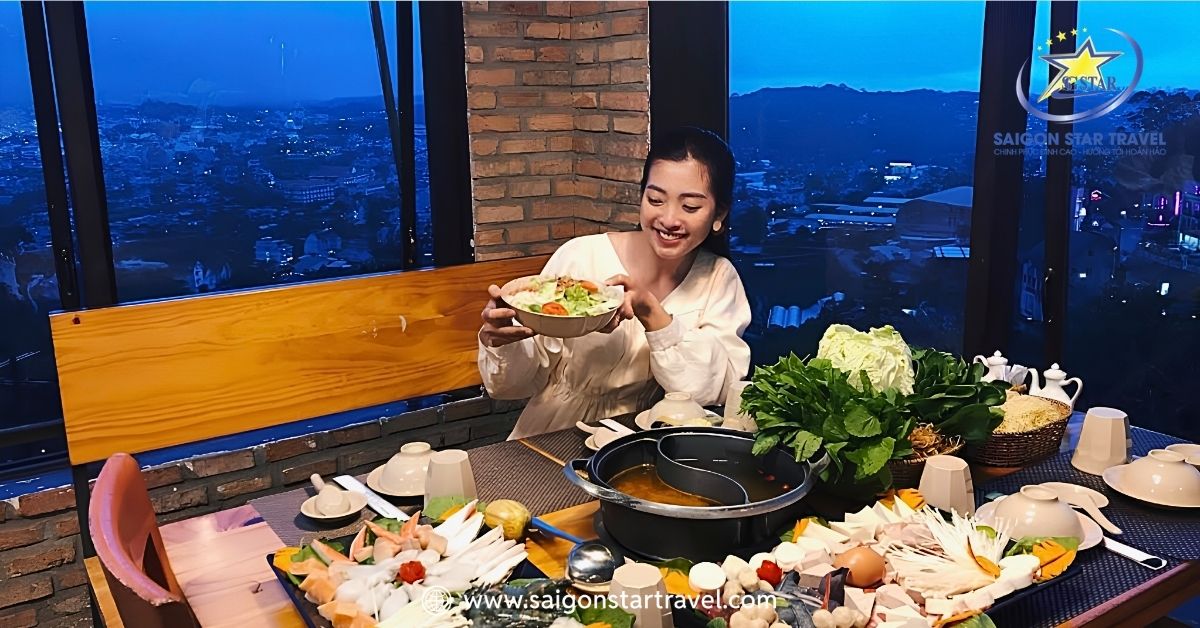 View nhà hàng Leguda Đà Lạt