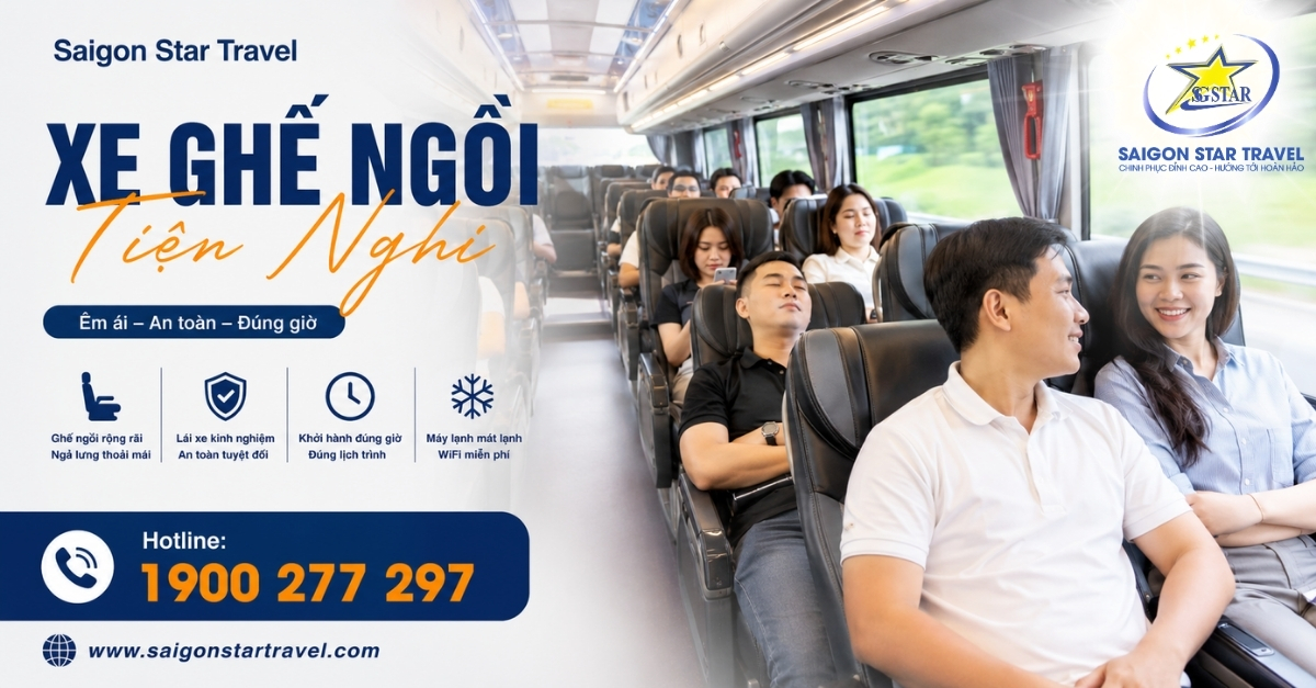 Không gian ghế ngồi xe 45 chỗ phục vụ công nhân về quê dịp Tết