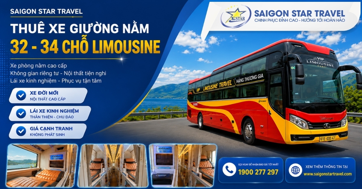 Thuê xe giường nằm 32 - 34 chỗ Limousine
