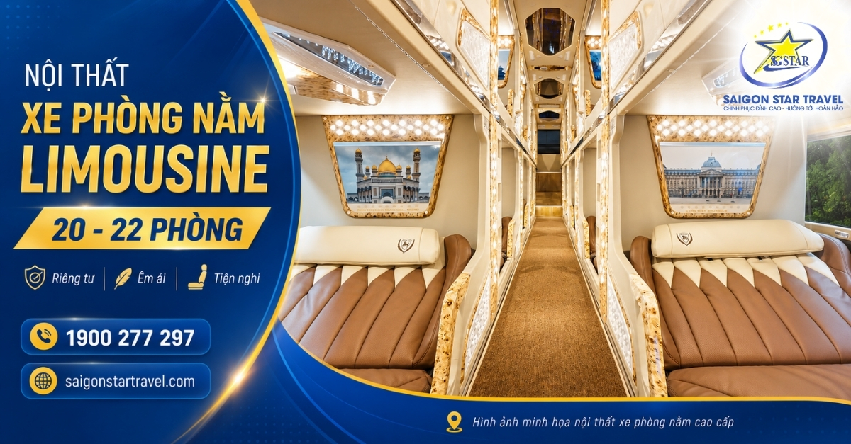 Nội thất xe giường nằm Limousine 20-22 phòng, đẳng cấp và sang trọng